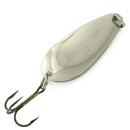 Blue Fox Strobe Tear Drop Spoon Ondulante, Nero/Bianco/Nickel, 11g, #7136