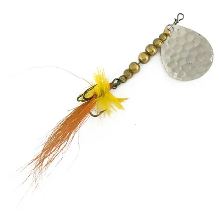 Renosky Lures Swiss Swing Hammered Spoon Rotante, Nichel martellato, 7g, Ancoretta piumata, #7151