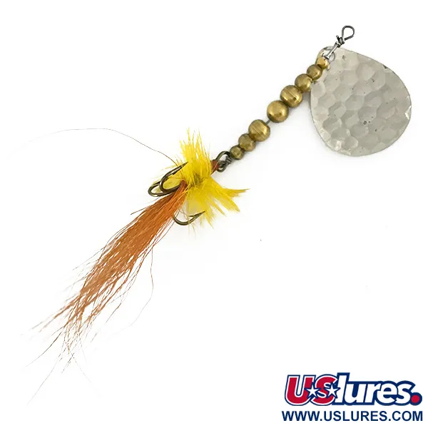 Renosky Lures Swiss Swing Hammered Spoon Rotante, Nichel martellato, 7g, Ancoretta piumata, #7151