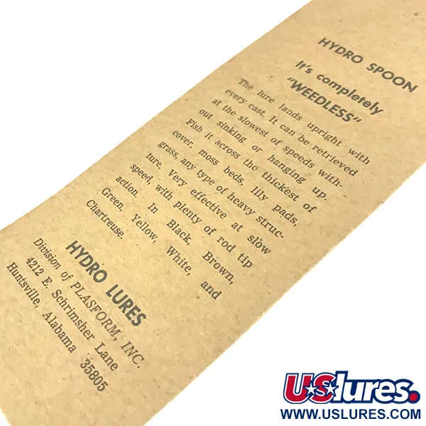 Hydro Lures Hydro Spoon, 11g Nero, Cucchiaino Anti-alga #15668