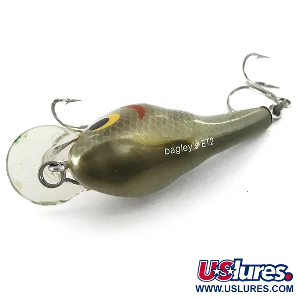 Bagley ET2 Crankbait, Argento, 9,5g, Legno di Balsa, #7278