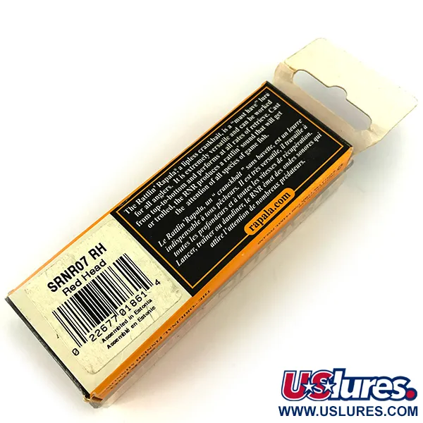 Rapala Rattl'n RAP Lipless Crankbait, Red Head, 16g, Affondante, #SRNR07 RH