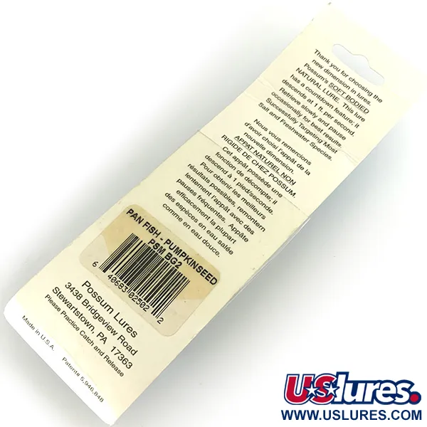 Possum Lures Pan Fish Crankbait, Pumpkinseed, 12g, Eagle Claw, #7426