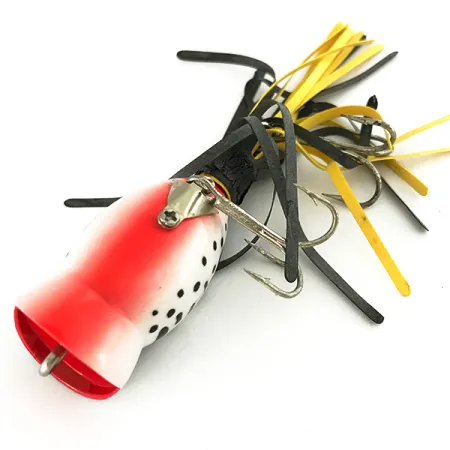 Fred Arbogast Hula Popper Esca topwater, Leopardo Bianco, 8g, #7428