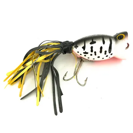 Fred Arbogast Hula Popper Esca topwater, Leopardo Bianco, 8g, #7428