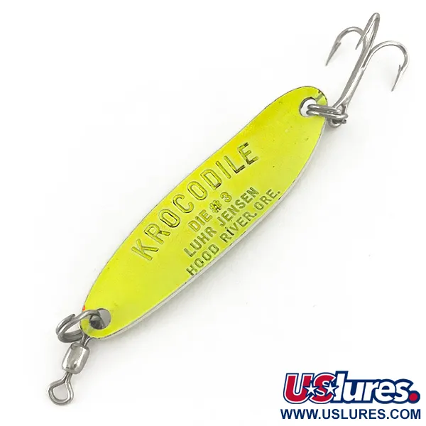 Luhr Jensen Krocodile Die #3 UV Ondulante, Chartreuse, 10g, UV, #7468