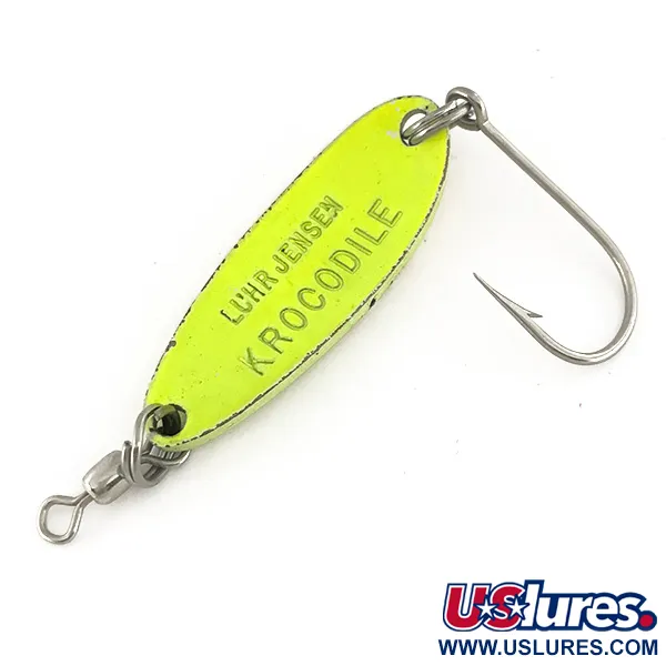 Luhr Jensen Krocodile UV Ondulante, Chartreuse/Rosso, 9g, UV, #7484