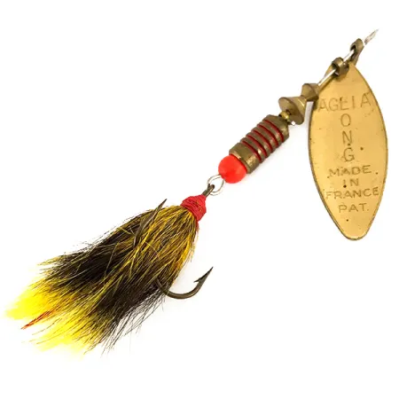 Mepps Aglia Long 2 Dressed Cucchiaino, Ottone, 7.3g, Scoiattolo, #7531