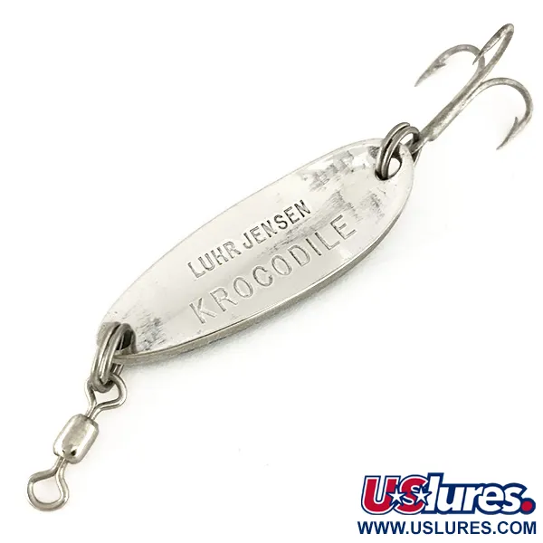 Luhr Jensen Krocodile Ondulante, White/Blue/Nickel, 9g, Sinking, #7543