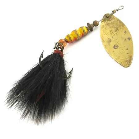 Mepps Aglia Long 3 Dressed Rotante, Ottone, 12g, Foglia Salice, #7562