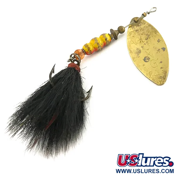 Mepps Aglia Long 3 Dressed Rotante, Ottone, 12g, Foglia Salice, #7562