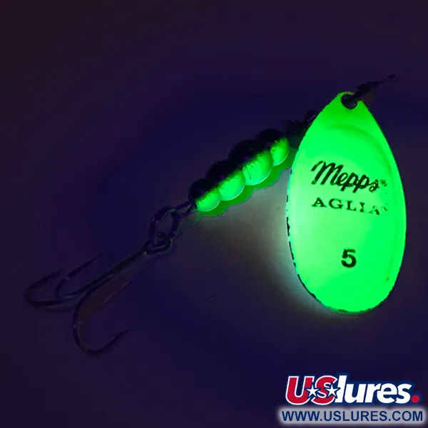 Mepps Aglia 5 Fluo UV Cucchiaino, Chartreuse, 14g, UV-attivo, #7621