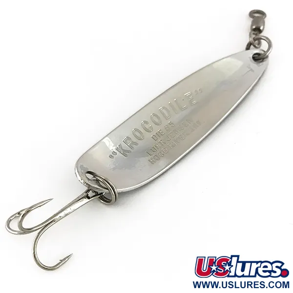 Luhr Jensen Krocodile Die #5 Ondulante, Nickel/Blu, 23g, Vintage, #7630