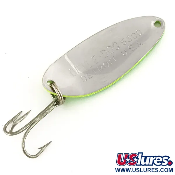 Eppinger Dardevle Devle Dog 5300 UV Ondulante, Giallo/Verde/Nickel, 10g, #7636