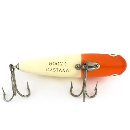 Boone Castana Popper, Rosso / Bianco, 10g, Cupped Mouth, #7643