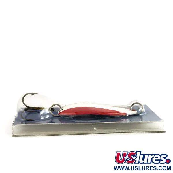 Blue Fox Strobe Tear Drop Spoon Ondulante, Rosso/Bianco, 11g, #7676