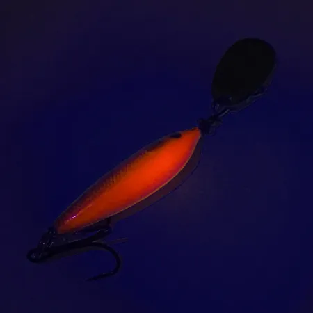 Blue Fox Vibrax Minnow Spin 1 UV, Arancione / Oro, 4g, UV-reattivo, #7687