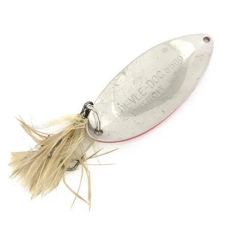 Dardevle Devle Dog 5500 Ondulante, Rosso/Bianco/Nichel, 21g, Piumato, #7791