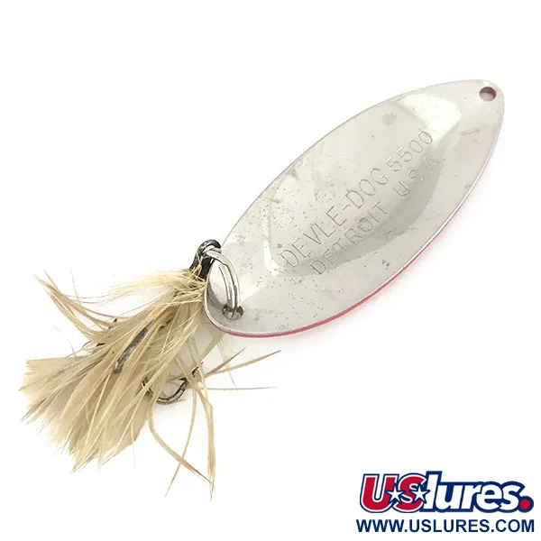 Dardevle Devle Dog 5500 Ondulante, Rosso/Bianco/Nichel, 21g, Piumato, #7791