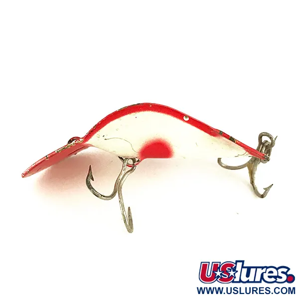 Buck Perry Spoonplug Cucchiaino, Bianco/Rosso, 7g, Vintage, #7800