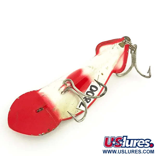 Buck Perry Spoonplug Cucchiaino, Bianco/Rosso, 7g, Vintage, #7800