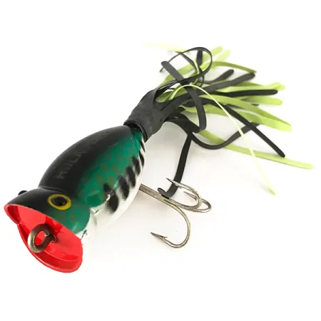 Fred Arbogast Hula Popper Esca Superficie, Green Tiger, 8g, #7820