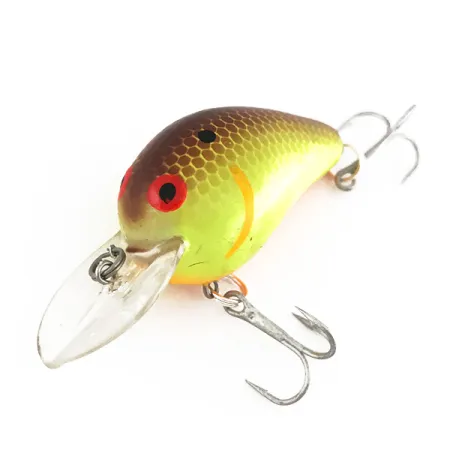 Bomber Fat A B04F UV Crankbait, Brown Chartreuse, 5.5g, UV, #7858