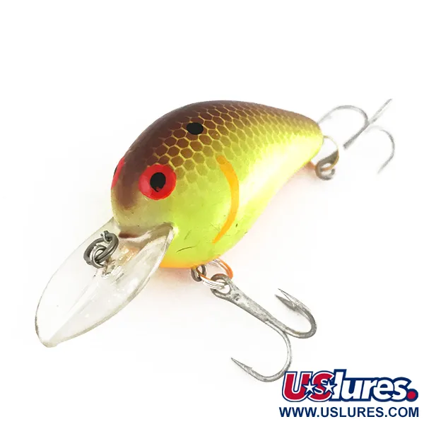 Bomber Fat A B04F UV Crankbait, Brown Chartreuse, 5.5g, UV, #7858