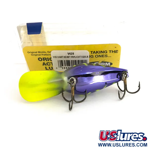 Storm Wiggle Wart Crankbait, Viola / Giallo Fluo, 11g, Rattling, #7944