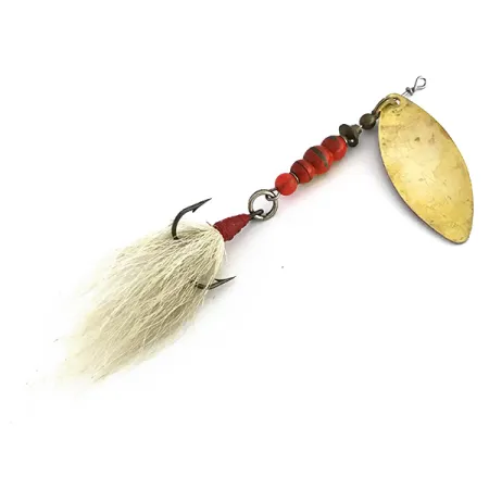 Mepps Aglia Long 3 Dressed Cucchiaino, Ottone/Arancio/Bianco, 12g, #7980