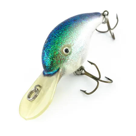 Strike King 4XD Crankbait, Bianco/Blu/Verde Glitter, 10g, Rattle, #8017