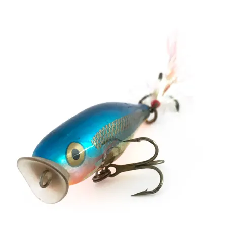Rapala Skitter Pop Popper, Blu-Oro, 7g, Ancoretta Piumata, #8058