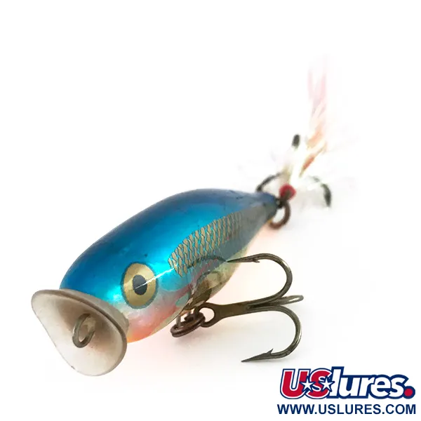 Rapala Skitter Pop Popper, Blu-Oro, 7g, Ancoretta Piumata, #8058