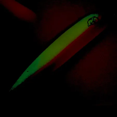 Dardevle Big Ed Flutter-Chuck 3700 Ondulante, UV Glow, 25g, #8279