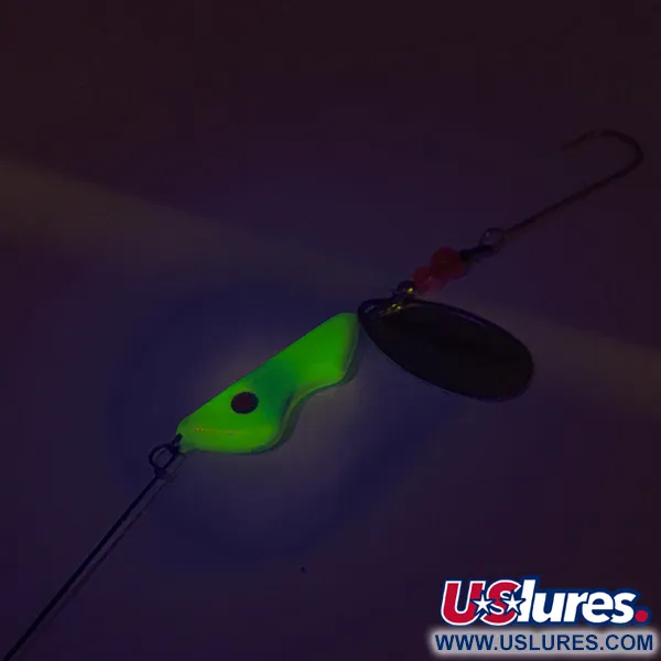 Erie Dearie Walleye Killer UV Spinner, Nichel / Giallo, 17g, UV, #8343