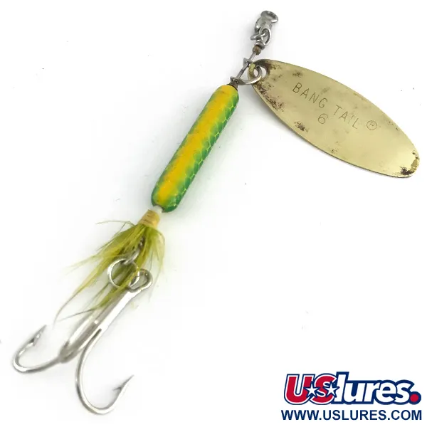 Luhr Jensen Bang Tail Spinner, Oro / Giallo / Verde, 17g, #8411