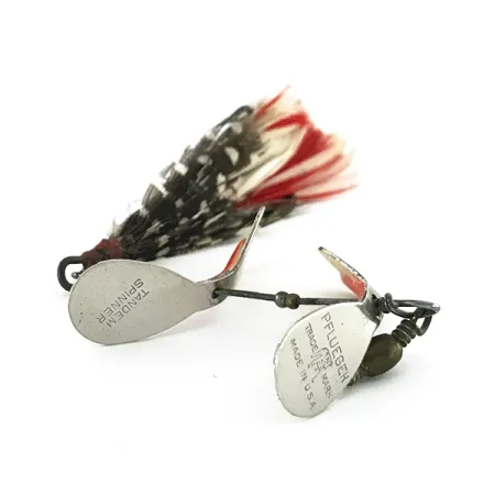 Pflueger Tandem Spinner Cucchiaino, Nichel / Rosso, 7g, Doppia Pala, #8447