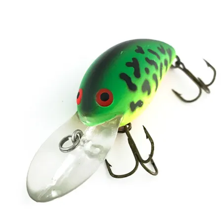 Bomber Model 7A Crankbait, Green Tiger, 9g, UV Glow, #8504
