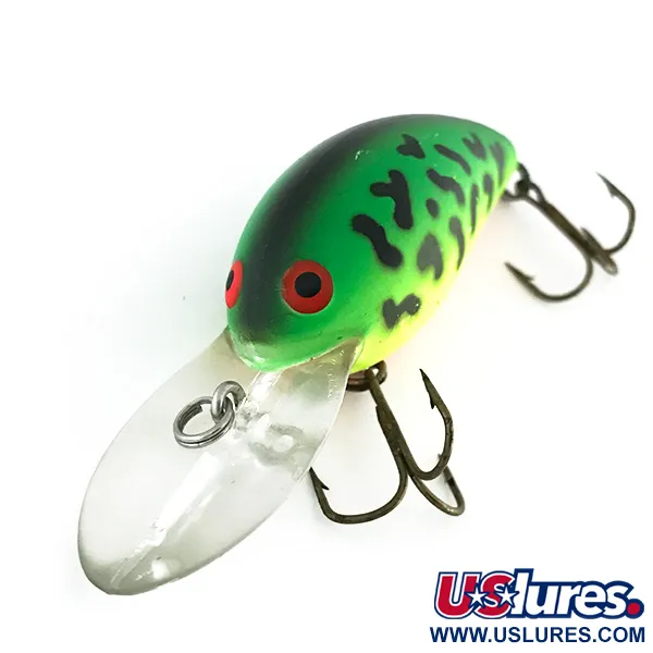 Bomber Model 7A Crankbait, Green Tiger, 9g, UV Glow, #8504