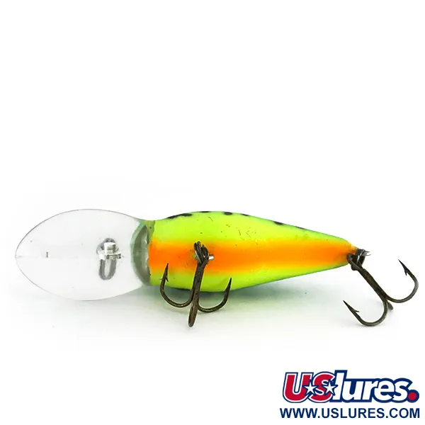 Bomber Model 7A Crankbait, Green Tiger, 9g, UV Glow, #8504