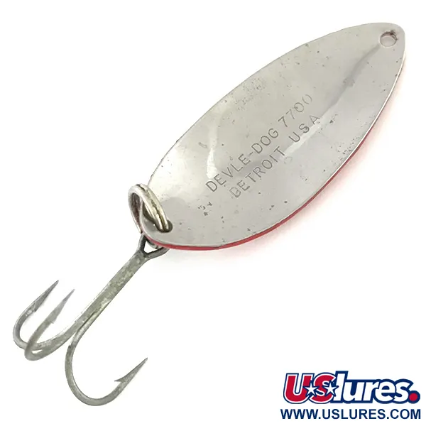 Dardevle Devle Dog 7700 Ondulante, Rosso / Bianco / Nickel, 14g, #8579