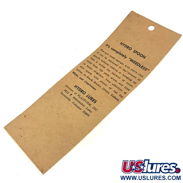 Hydro Lures Weedless Hydro Spoon Ondulante Antialga, Bianco/Grigio, 14g, #8595