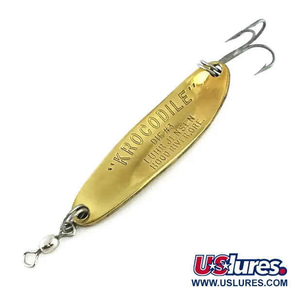 Luhr Jensen Krocodile Die #3 Ondulante, Gold, 14g, Lunga gittata, #8774