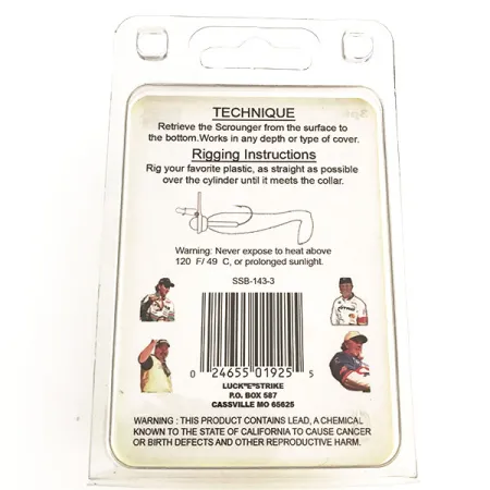 Luck E Strike Scrounger Original Jig Heads, Piombo, 7g, Gamakatsu, #8806