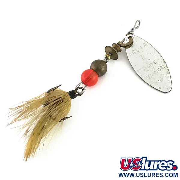 Mepps Aglia Long 0 Dressed Rotante, Nickel / Glitter Dorato, 3g, #8809