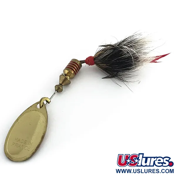 Mepps Aglia 2 dressed Cucchiaino, Bianco/Rosso/Ottone, 4,7g, Pelo, #8811