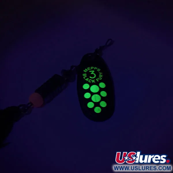 Mepps Black Fury 3 Dressed Cucchiaino, Black/Chartreuse, 7.3g, #8815