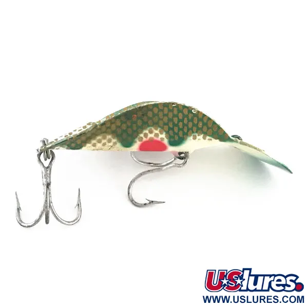 Buck Perry Spoonplug Ondulante, Verde-Oro, 10g, Vintage, #8900