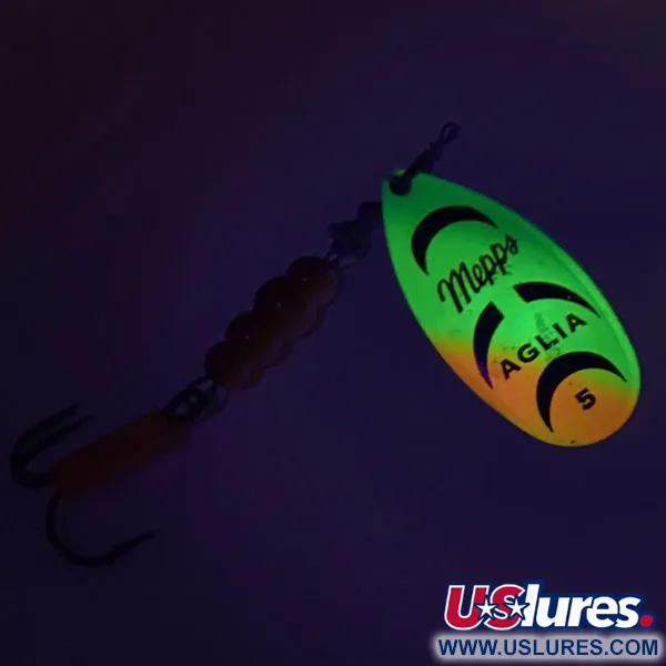 Mepps Aglia 5 Fluo UV Cucchiaino, Rainbow Fluo, 14g, UV reattivo, #9096