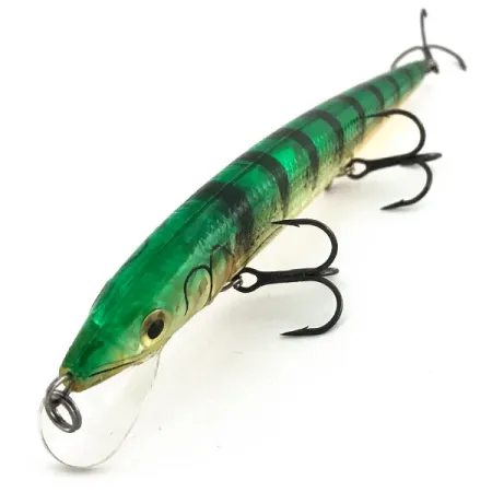 Rapala Husky Jerk HJ 14 Jerkbait, Green Tiger, 18g, Rattle, #9202